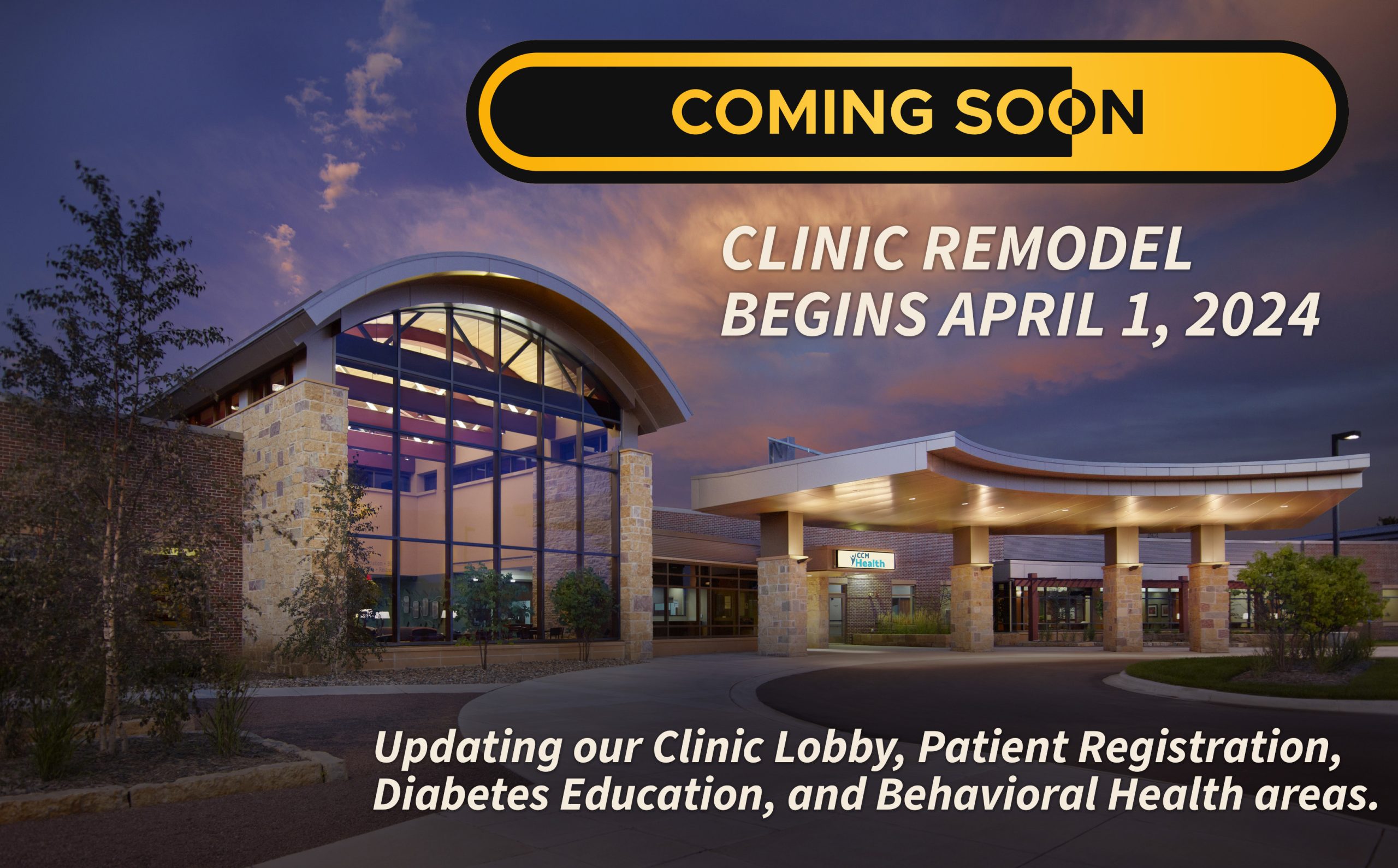 CCM Health Announces Major Clinic Remodeling Project