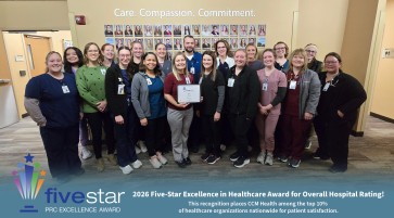 Article image:  CCM Health employees Receives National 2026 Five-Star PRC Excellence in Healthcare Award